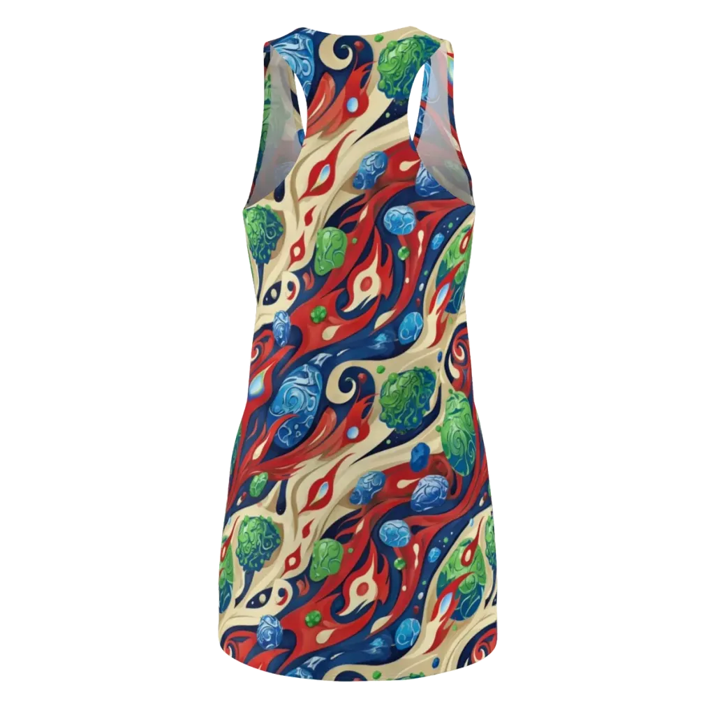 Cosmic Sgraffito on Racerback Dress — Back