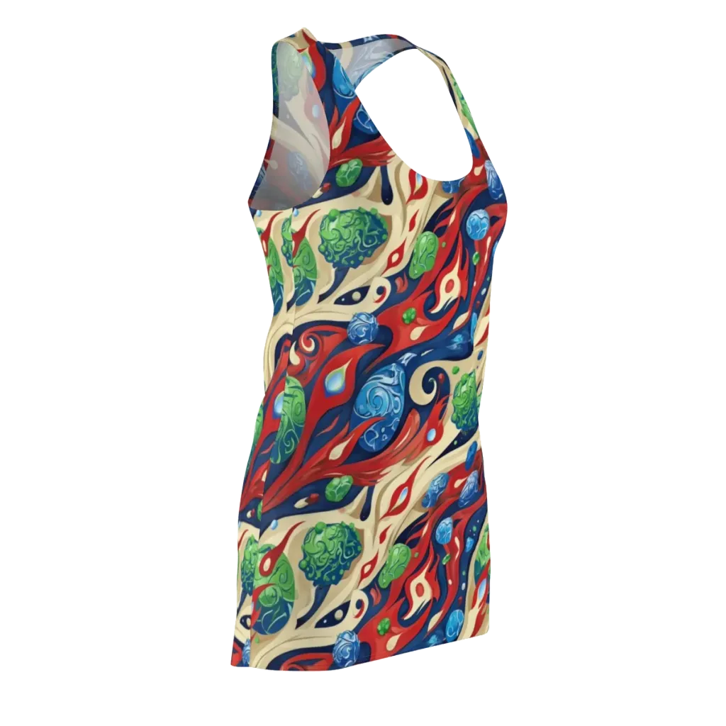 Cosmic Sgraffito on Racerback Dress — Front Side