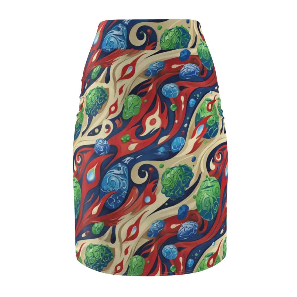Cosmic Sgraffito on Pencil Skirt — Back