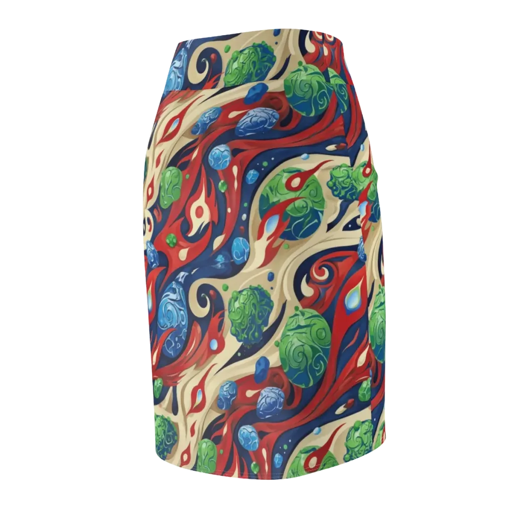 Cosmic Sgraffito on Pencil Skirt — Back Side