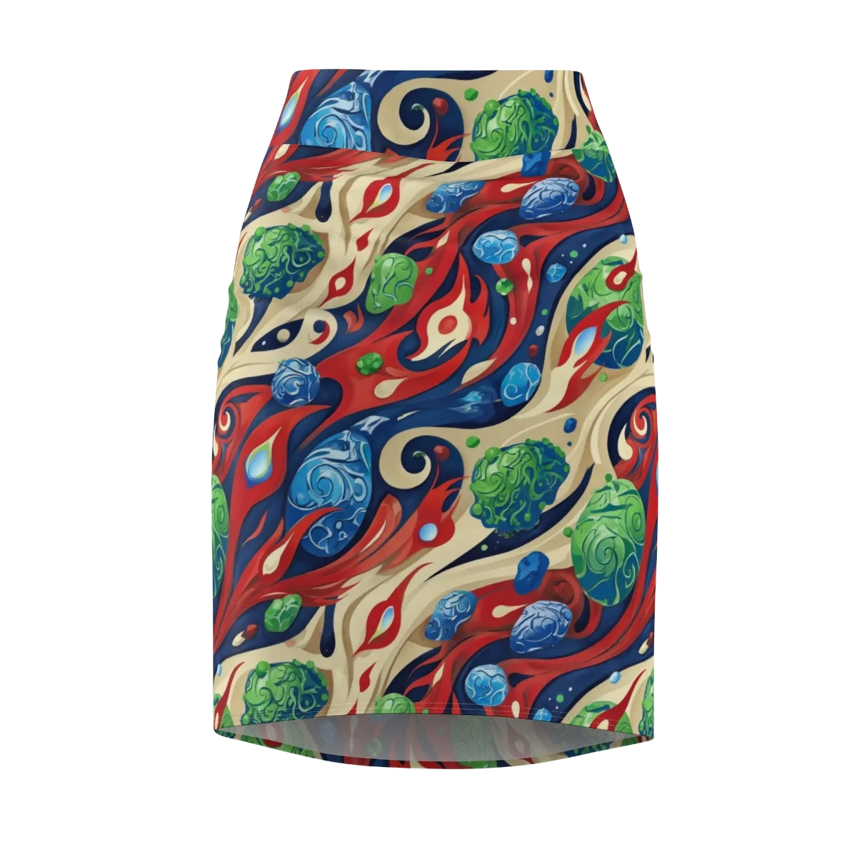 Cosmic Sgraffito on Pencil Skirt — Front