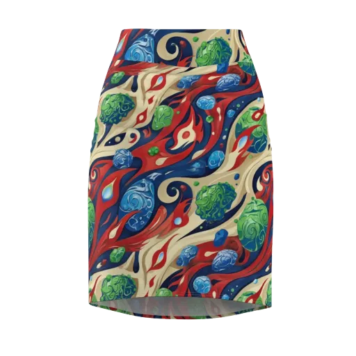 Cosmic Sgraffito on a Pencil Skirt