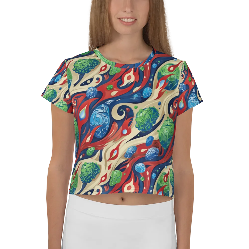 Cosmic Sgraffito on Crop Tee — Front