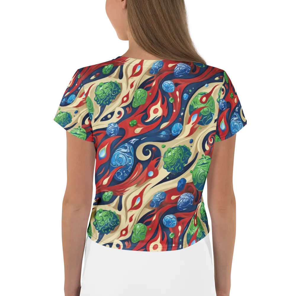 Cosmic Sgraffito on Crop Tee — Back