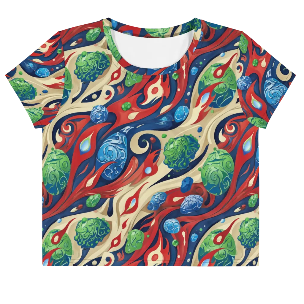 Cosmic Sgraffito on Crop Tee — Front