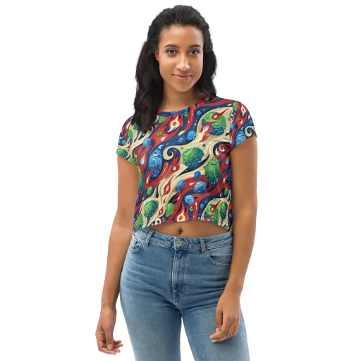 Cosmic Sgraffito on a Crop Tee