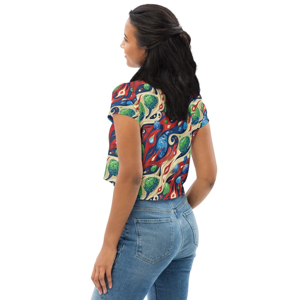 Cosmic Sgraffito on Crop Tee — Left Back