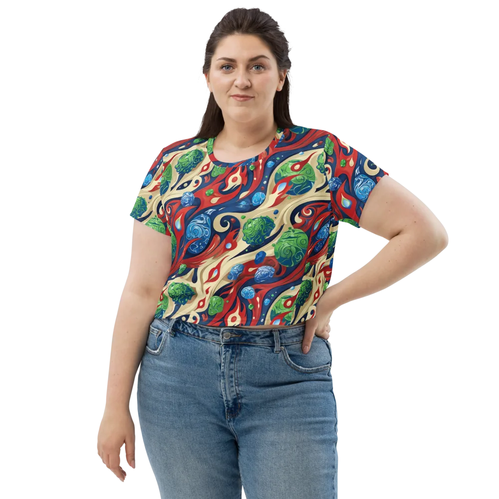 Cosmic Sgraffito on Crop Tee — Front