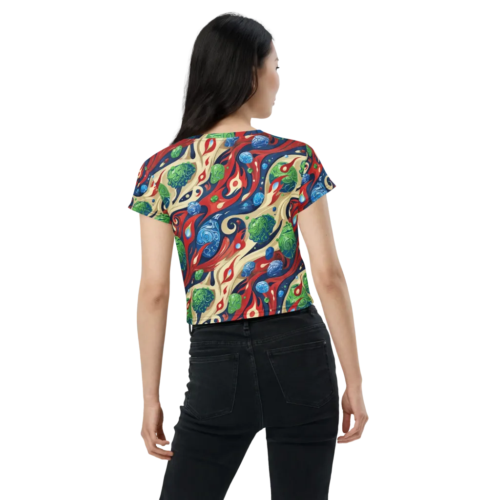 Cosmic Sgraffito on Crop Tee — Back