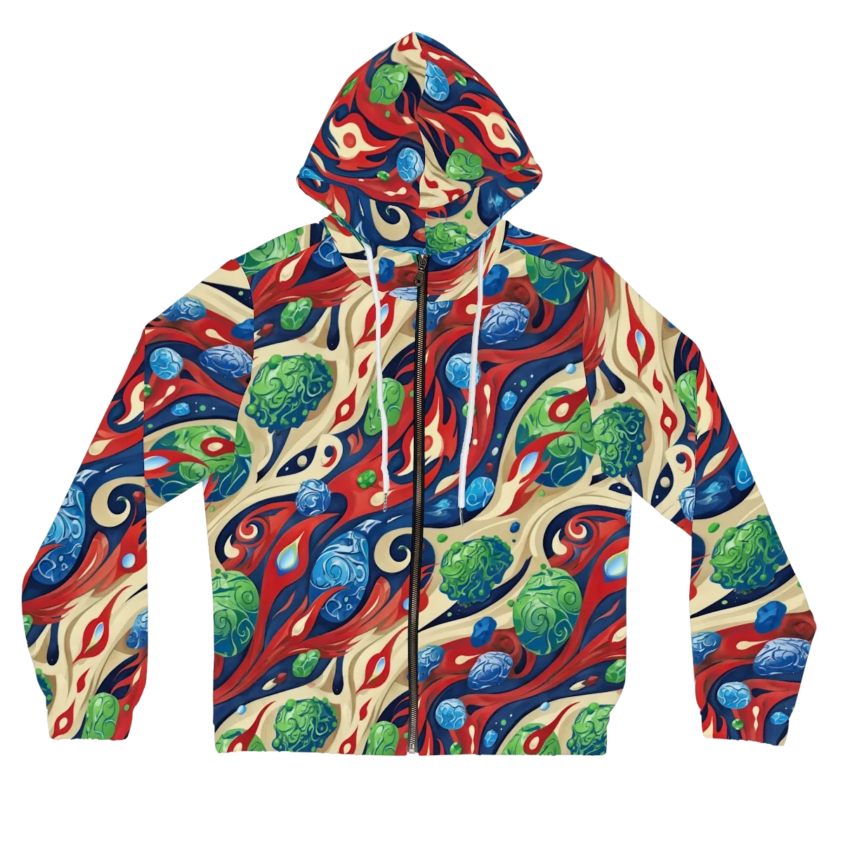 Cosmic Sgraffito on Women's Full-Zip Hoodie — Front