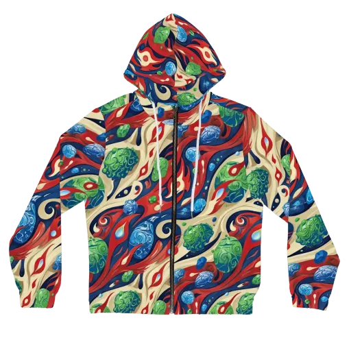 Cosmic Sgraffito on a Women's Full-Zip Hoodie