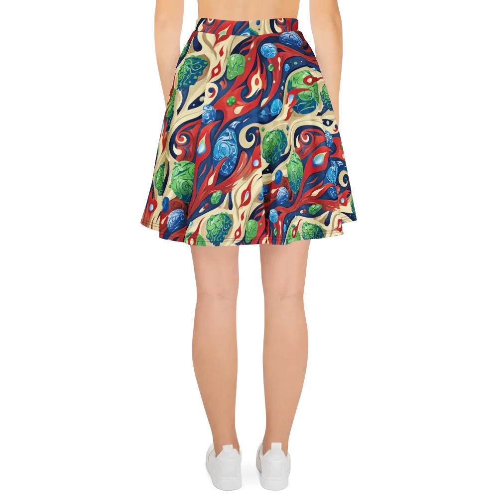 Cosmic Sgraffito on Skater Skirt — Back