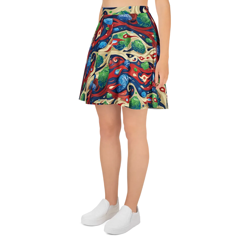 Cosmic Sgraffito on Skater Skirt — Left