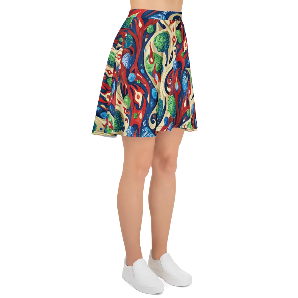 Cosmic Sgraffito on Skater Skirt — Right