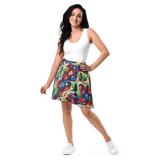 Cosmic Sgraffito on a Skater Skirt