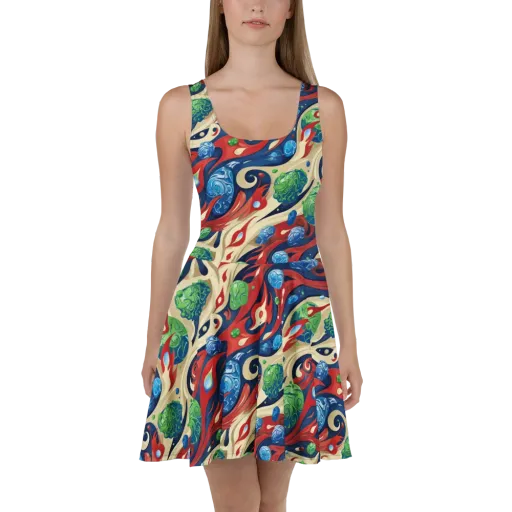 Cosmic Sgraffito on a Skater Dress