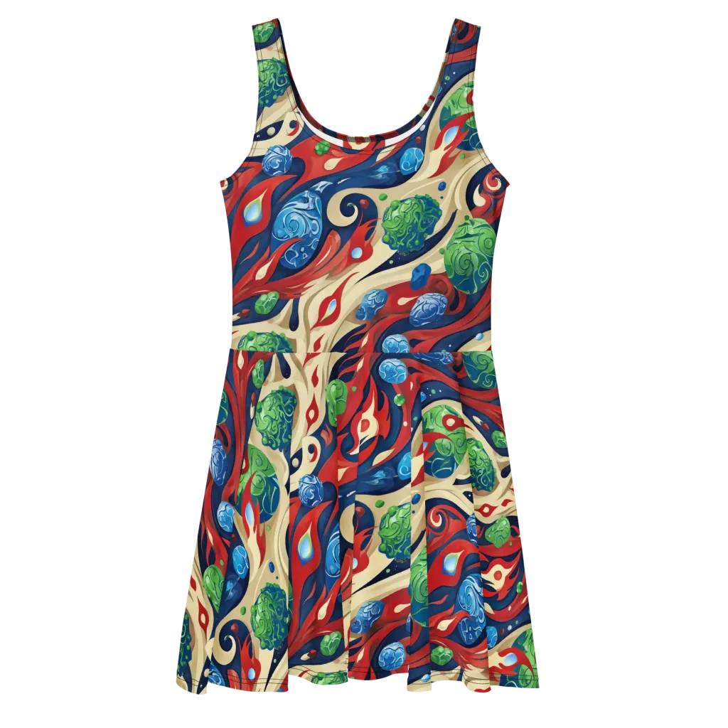 Cosmic Sgraffito on Skater Dress — Front