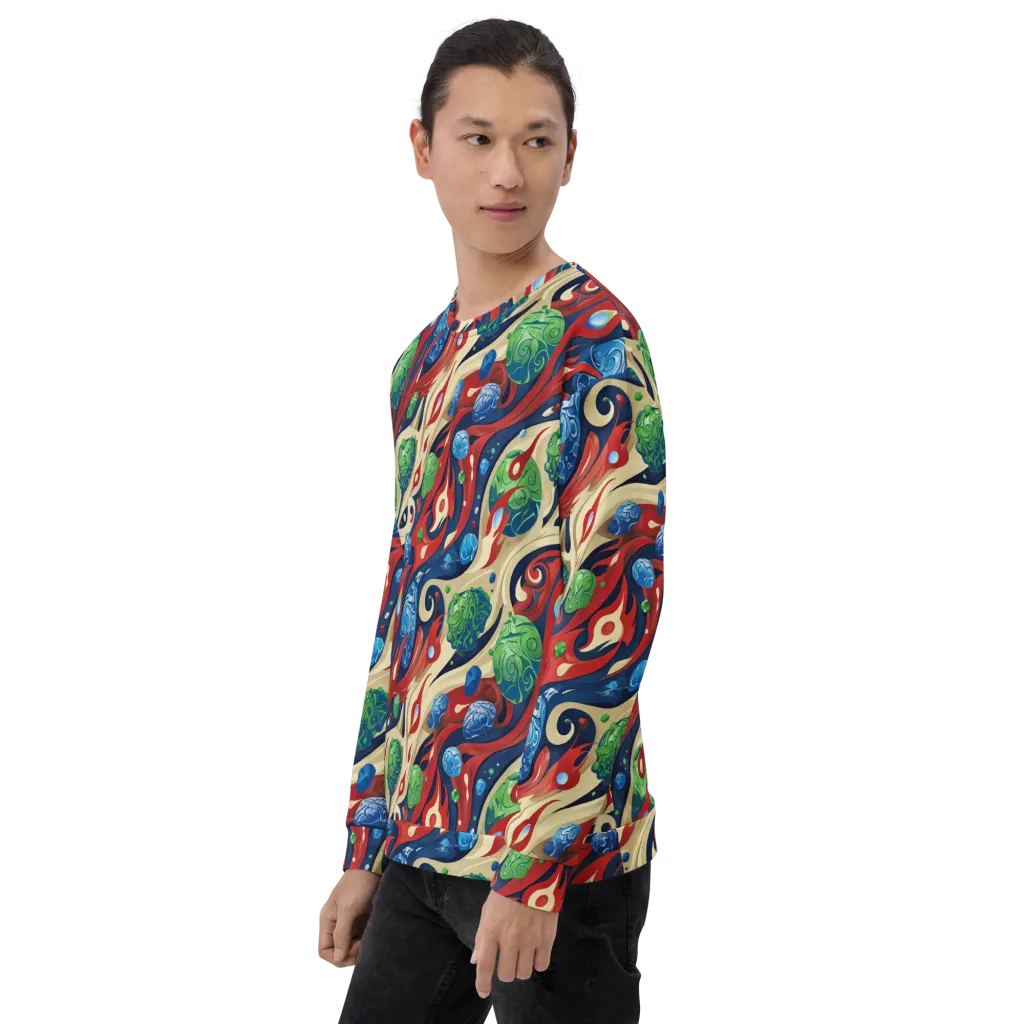 Cosmic Sgraffito on Sweatshirt — Left Front