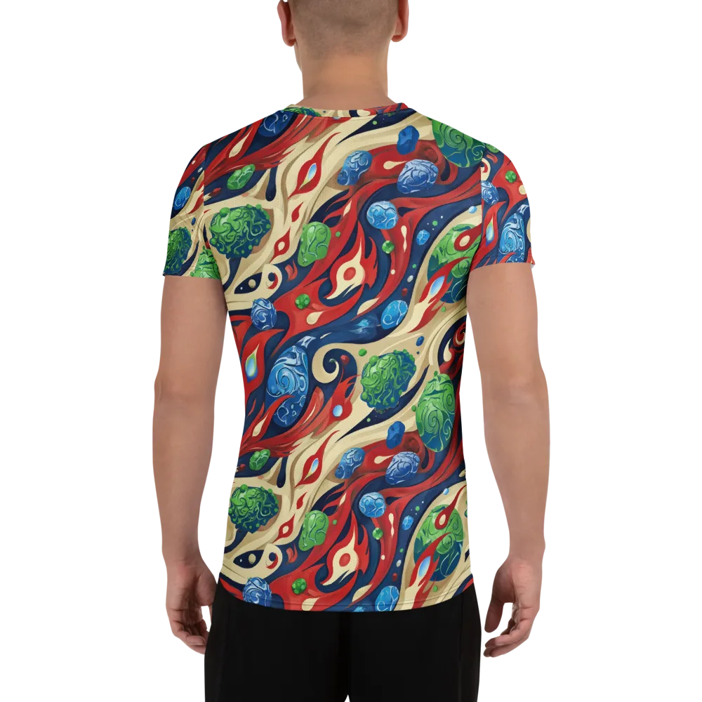 Cosmic Sgraffito on Men's Athletic T-Shirt — Back