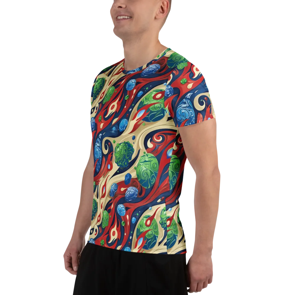 Cosmic Sgraffito on Men's Athletic T-Shirt — Left
