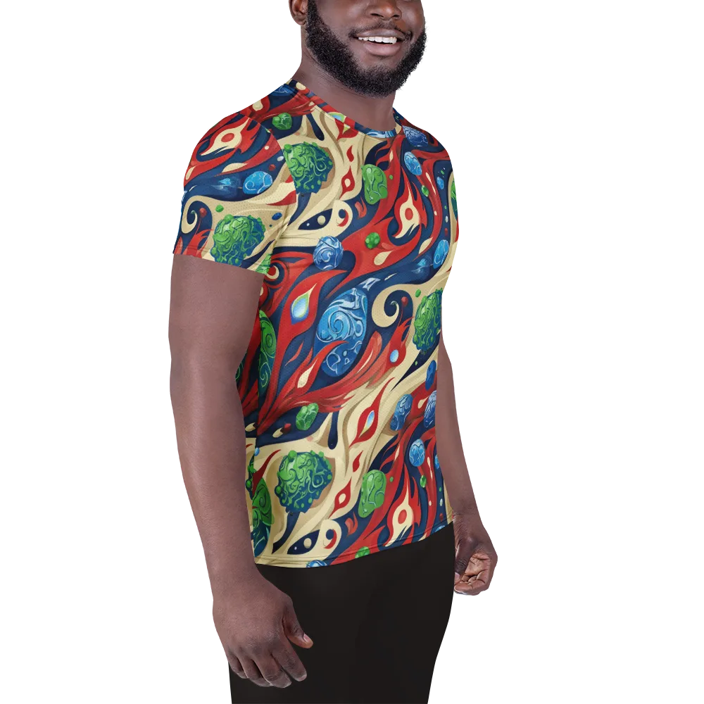 Cosmic Sgraffito on Men's Athletic T-Shirt — Right