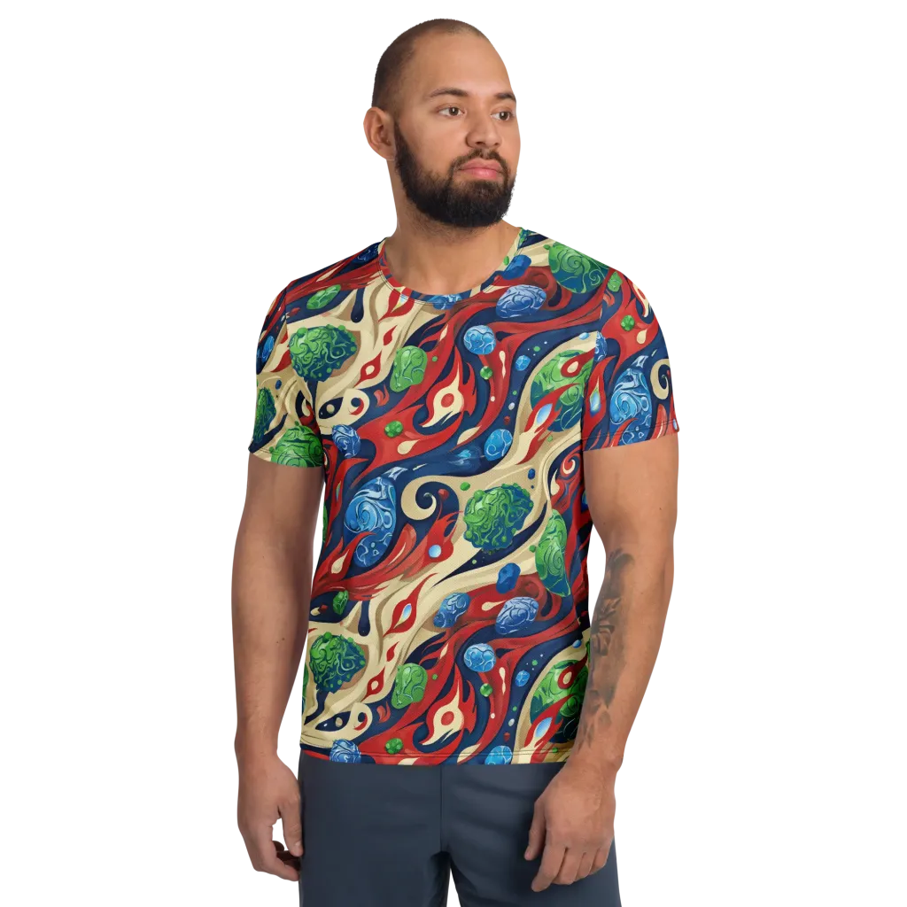 Cosmic Sgraffito on Men's Athletic T-Shirt — Front