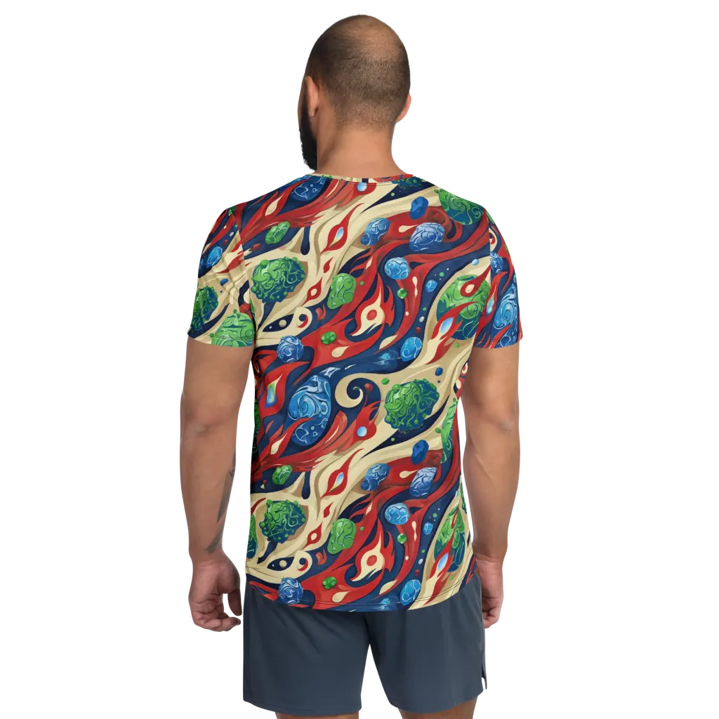 Cosmic Sgraffito on Men's Athletic T-Shirt — Back