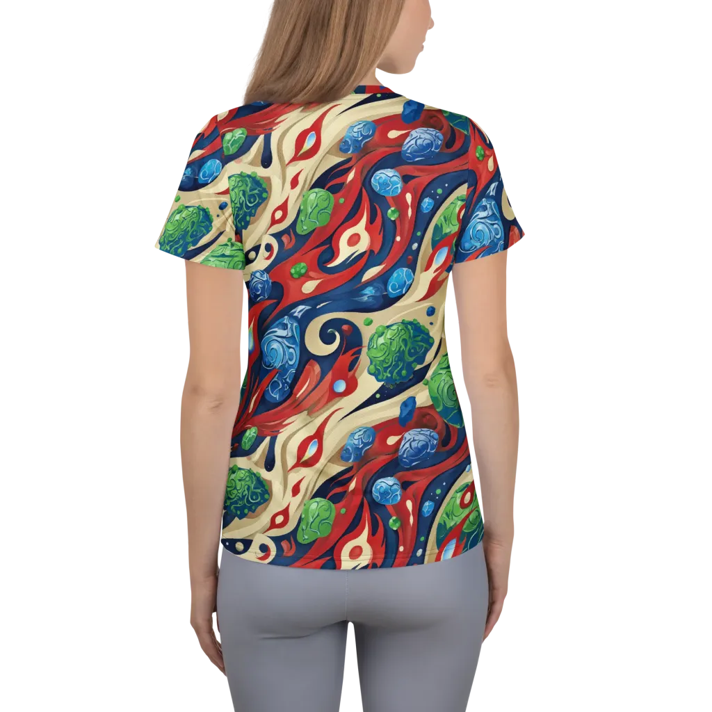 Cosmic Sgraffito on Women's Athletic T-Shirt — Back