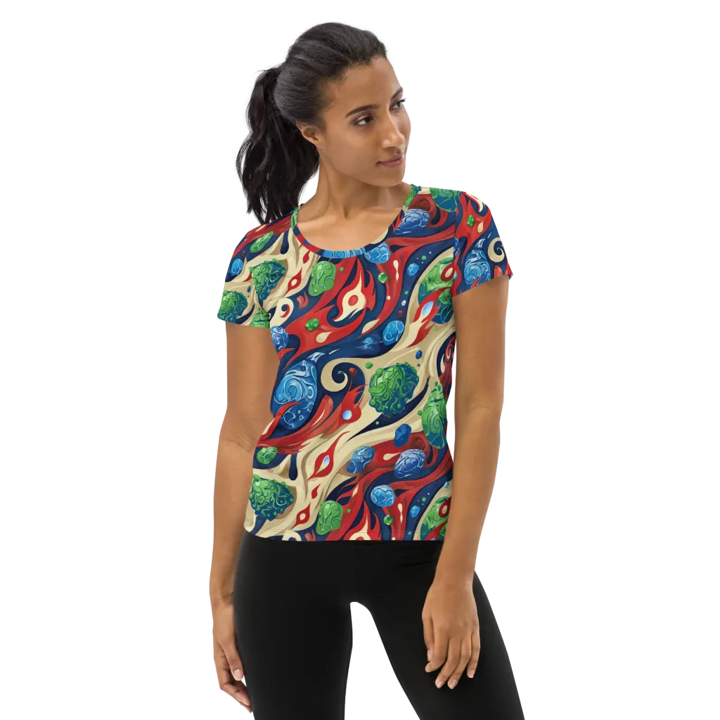 Cosmic Sgraffito on Women's Athletic T-Shirt — Front
