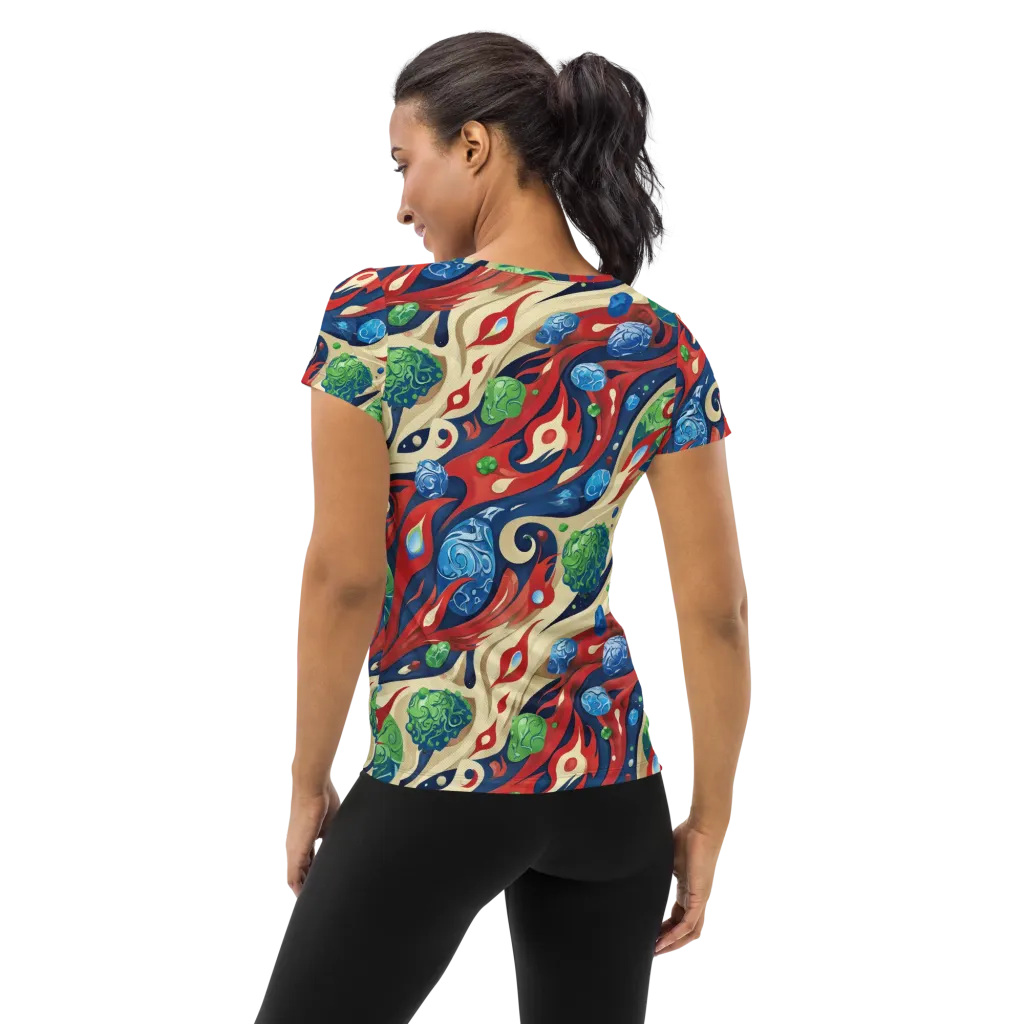 Cosmic Sgraffito on Women's Athletic T-Shirt — Back