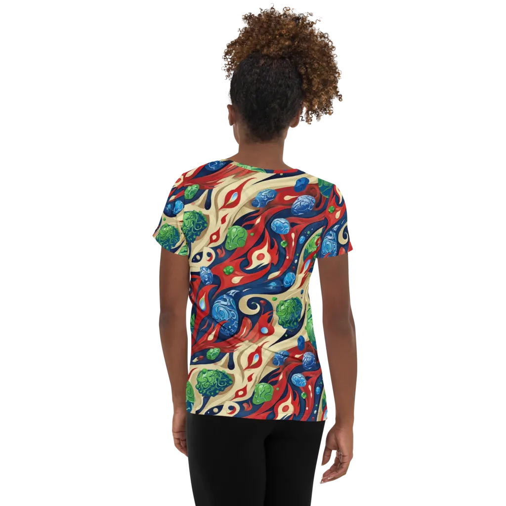 Cosmic Sgraffito on Women's Athletic T-Shirt — Back