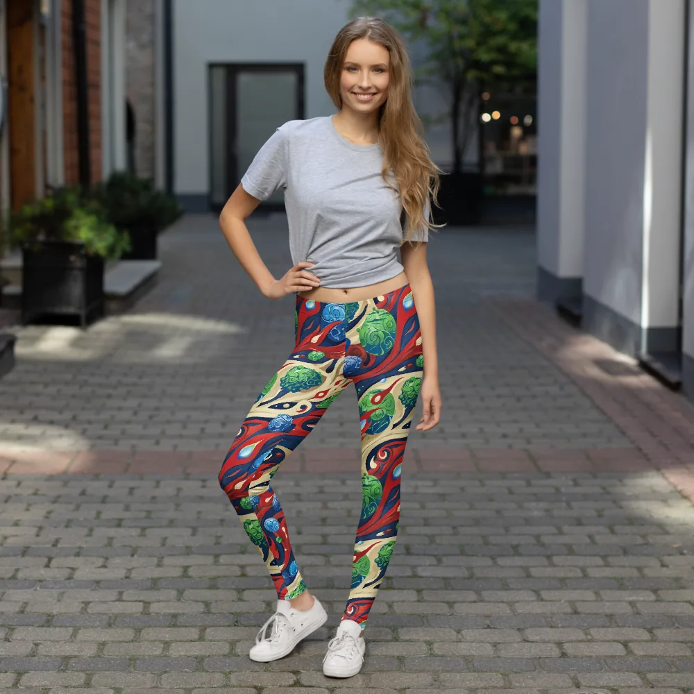 Cosmic Sgraffito on Leggings — Front