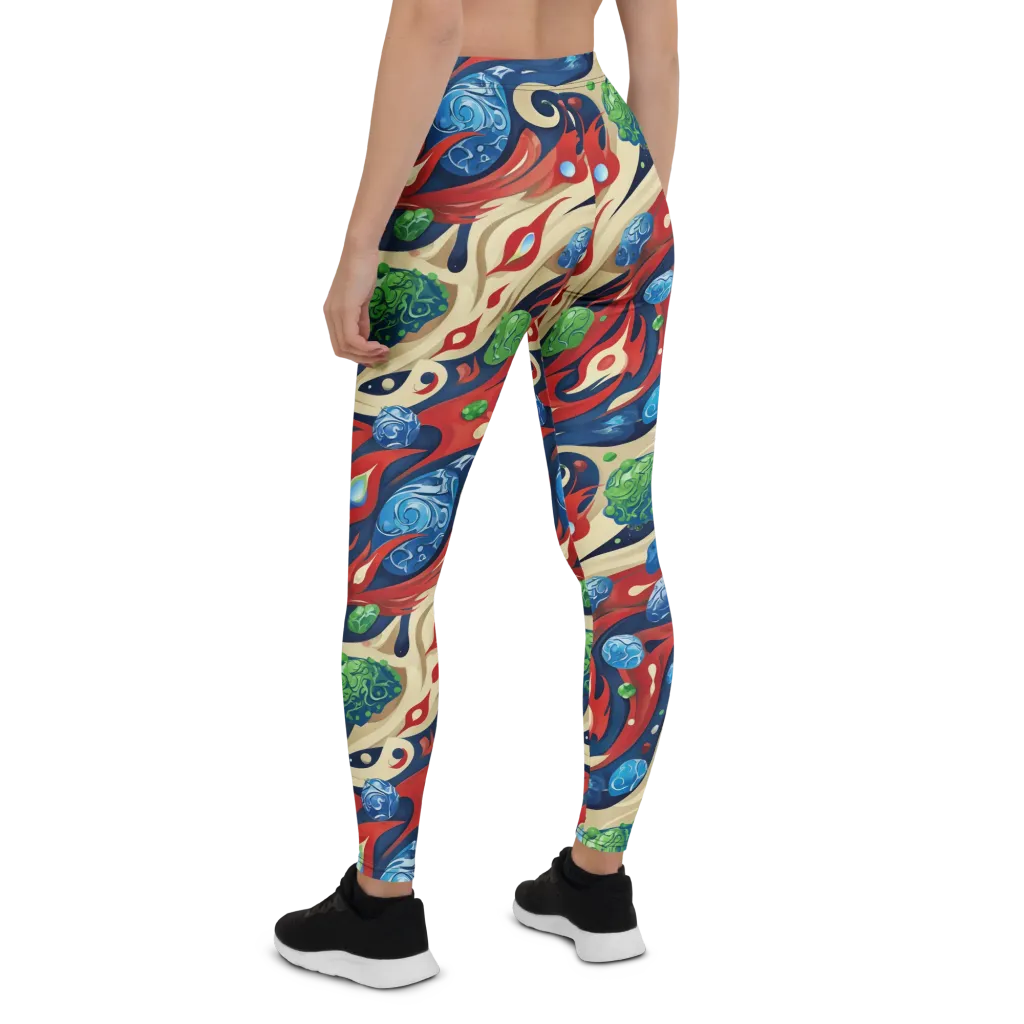 Cosmic Sgraffito on Leggings — Back