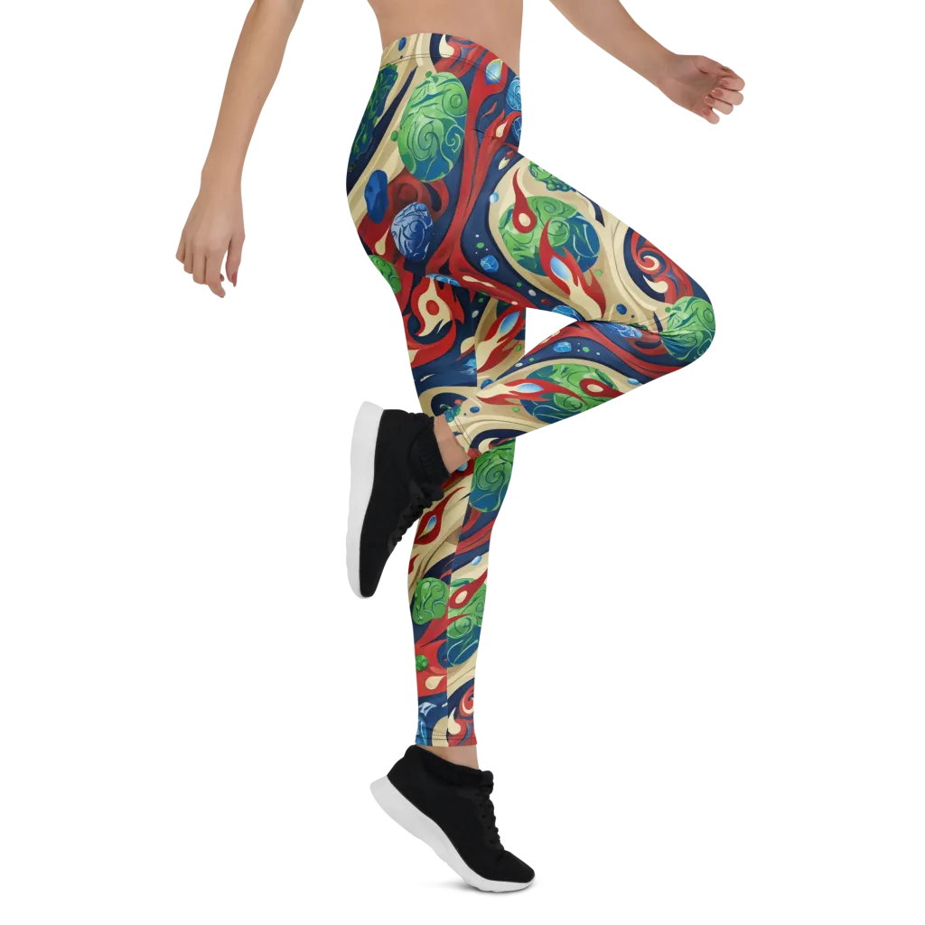 Cosmic Sgraffito on Leggings — Right