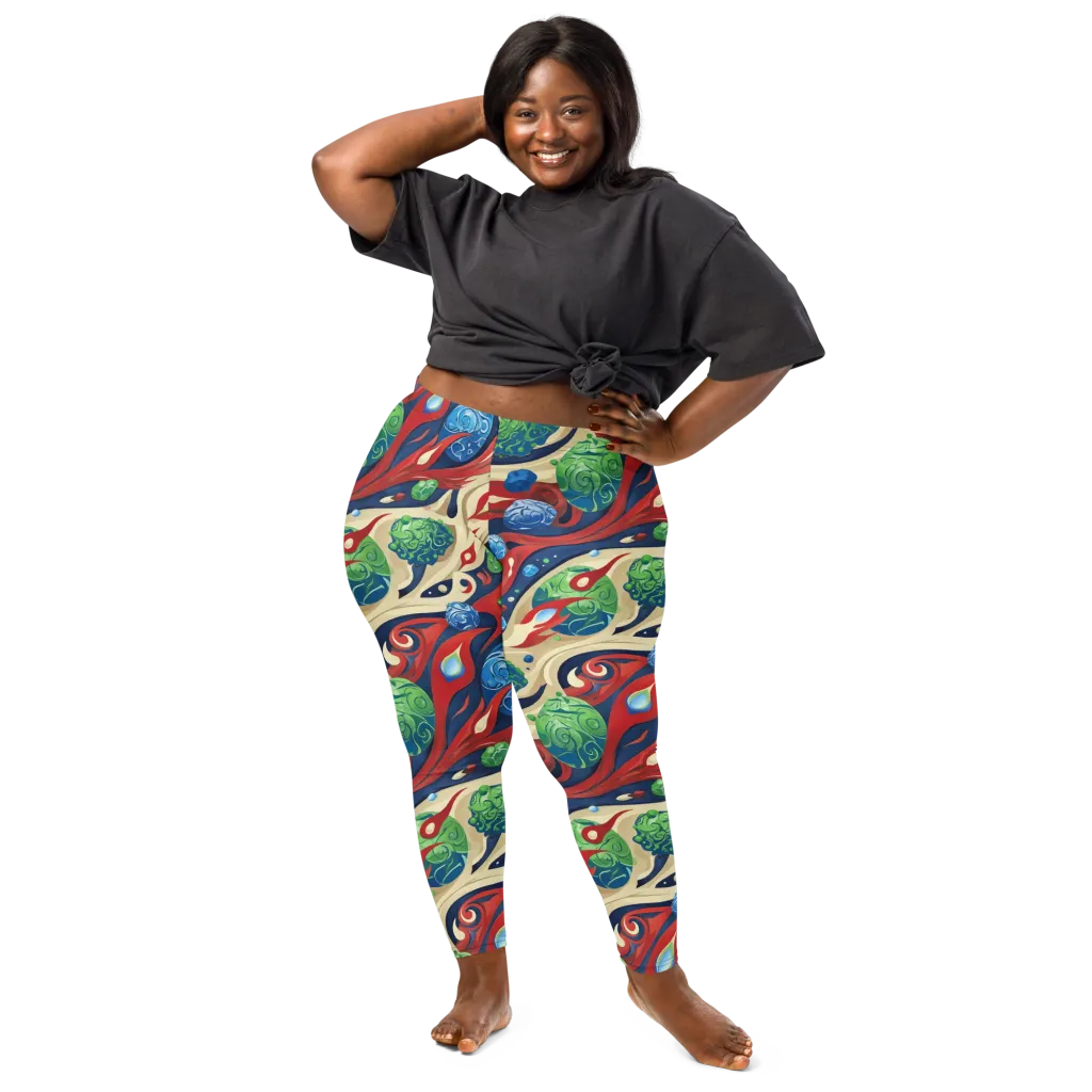 Cosmic Sgraffito on Leggings — Front