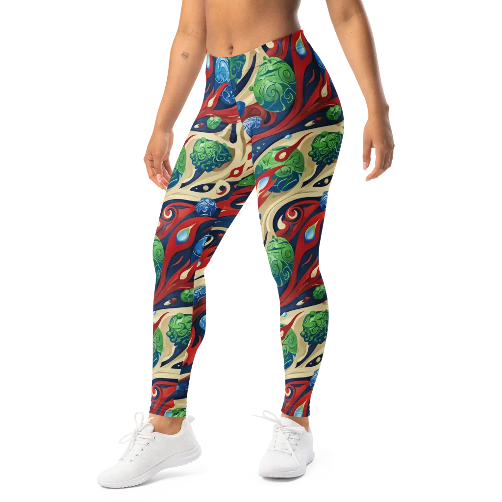 Cosmic Sgraffito on Leggings — Left Front