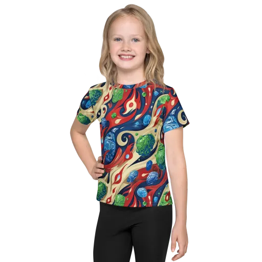 Cosmic Sgraffito on a Kids Crew Neck T-Shirt
