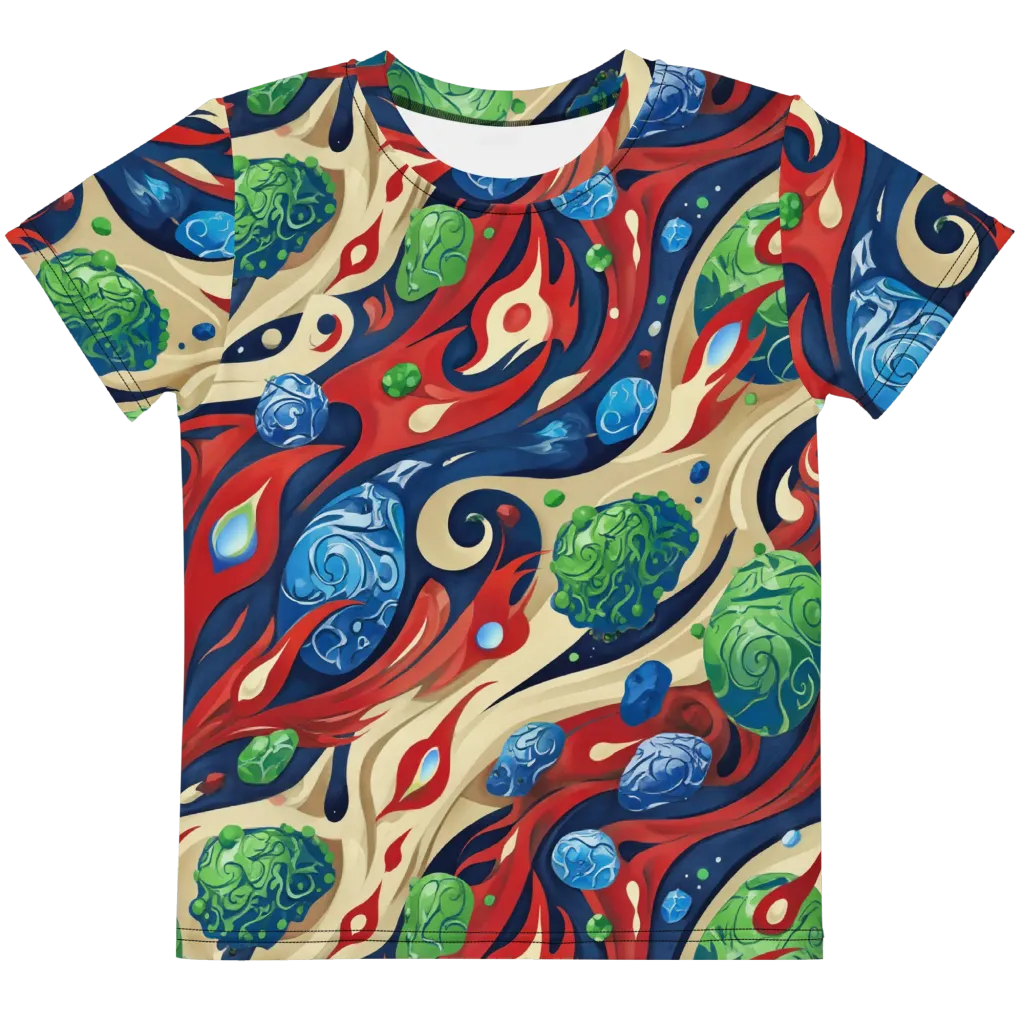 Cosmic Sgraffito on Kids Crew Neck T-Shirt — Front