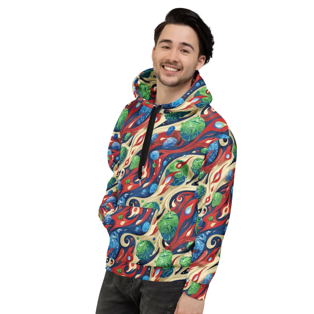Cosmic Sgraffito on Hoodie — Left