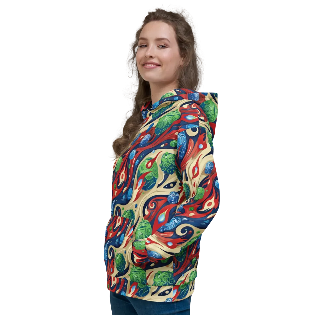 Cosmic Sgraffito on Hoodie — Left