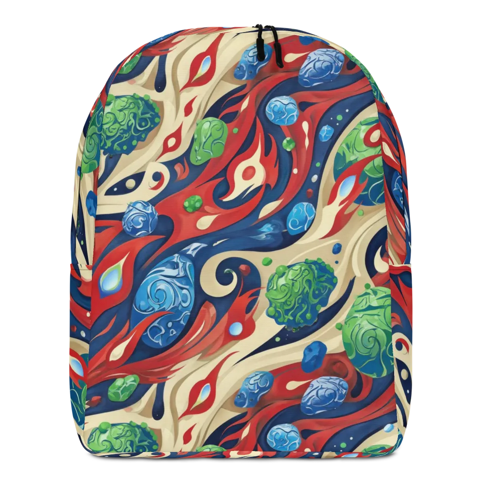 Cosmic Sgraffito on Minimalist Backpack — Front