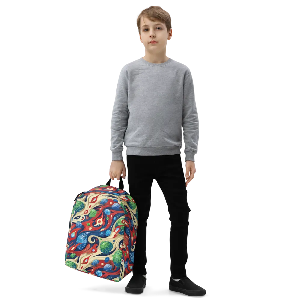 Cosmic Sgraffito on Minimalist Backpack — Left Front