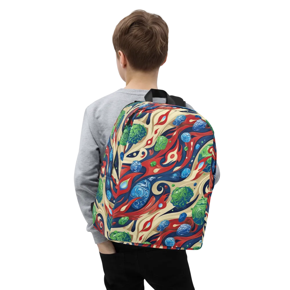 Cosmic Sgraffito on Minimalist Backpack — Zoomed-in