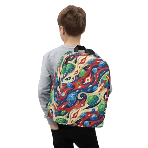 Cosmic Sgraffito on a Minimalist Backpack