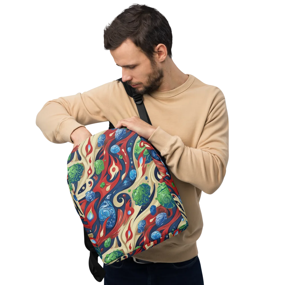 Cosmic Sgraffito on Minimalist Backpack — Front