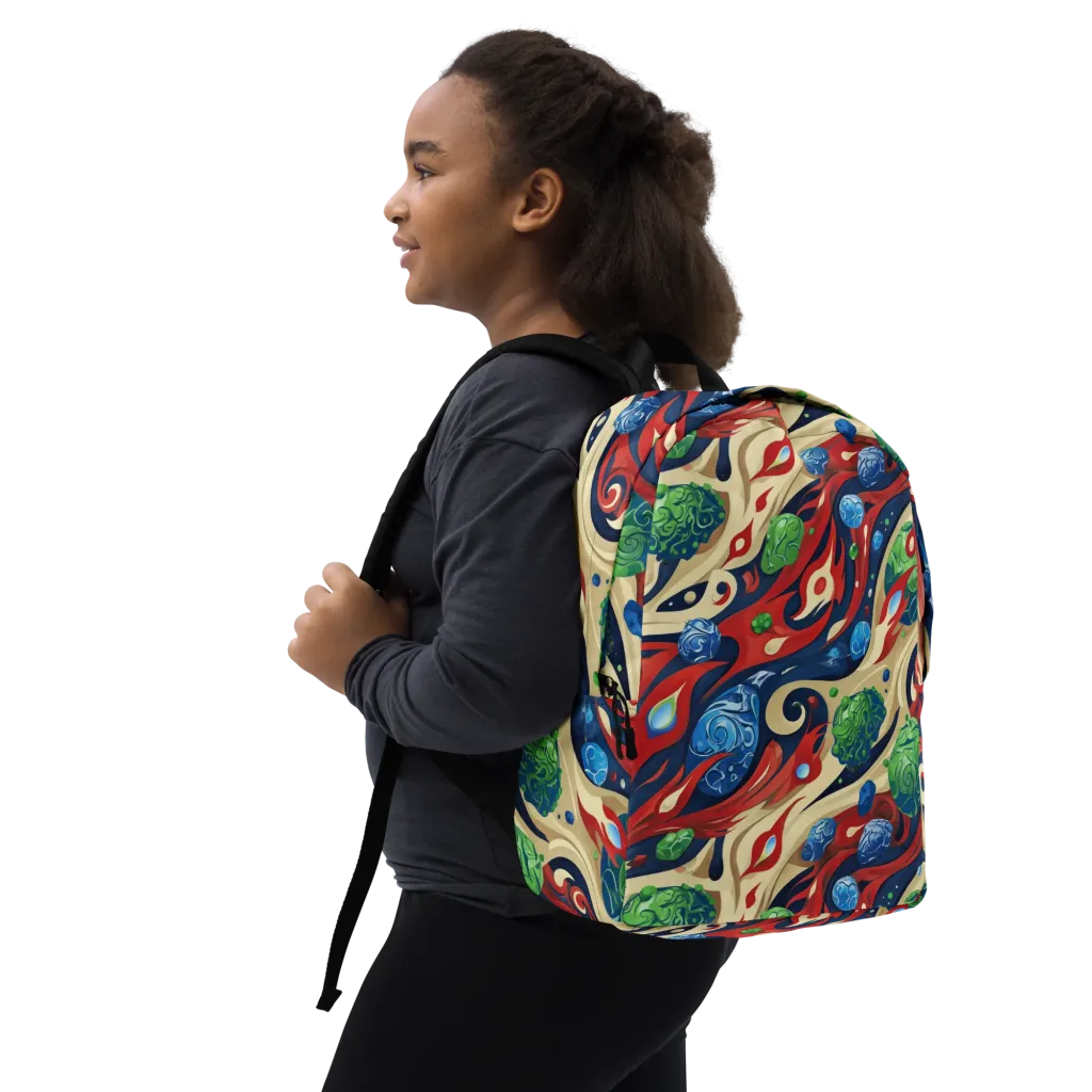 Cosmic Sgraffito on Minimalist Backpack — Right Front