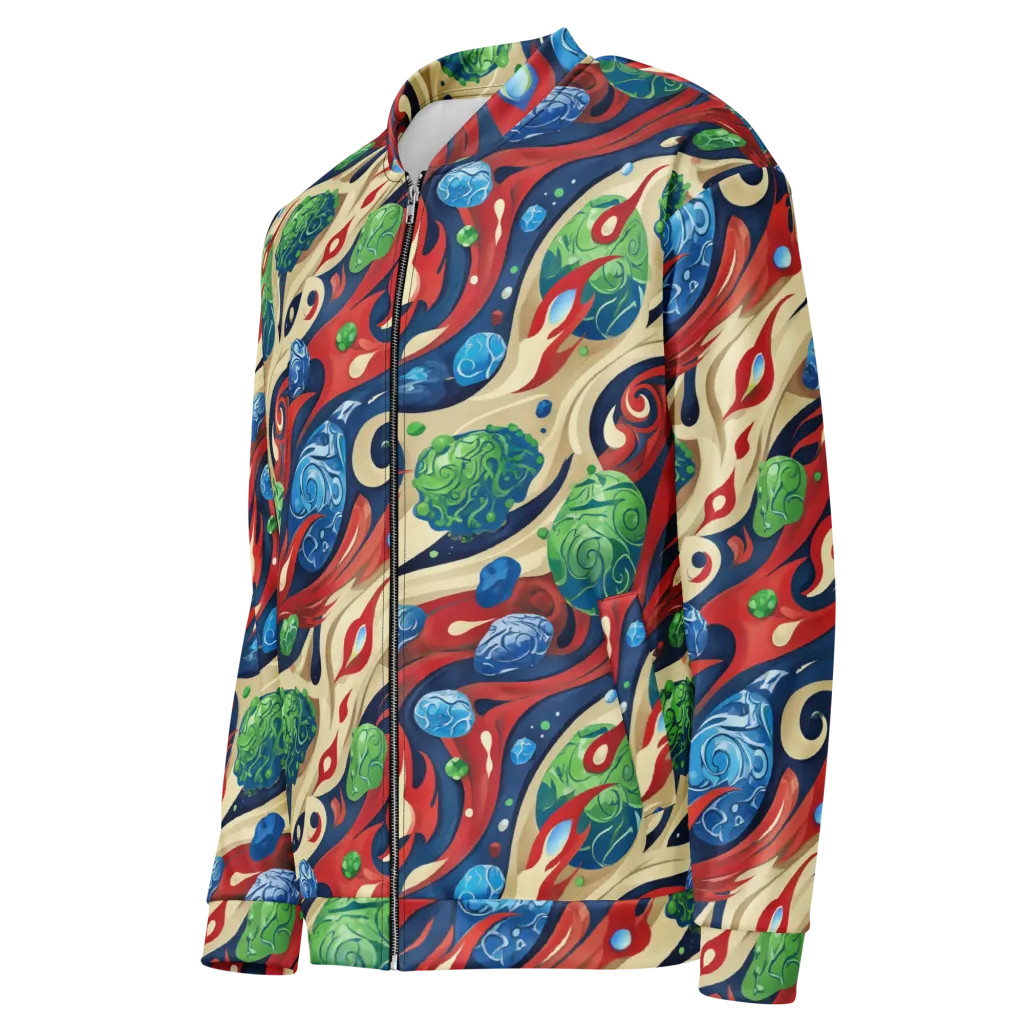 Cosmic Sgraffito on Bomber Jacket — Left Front