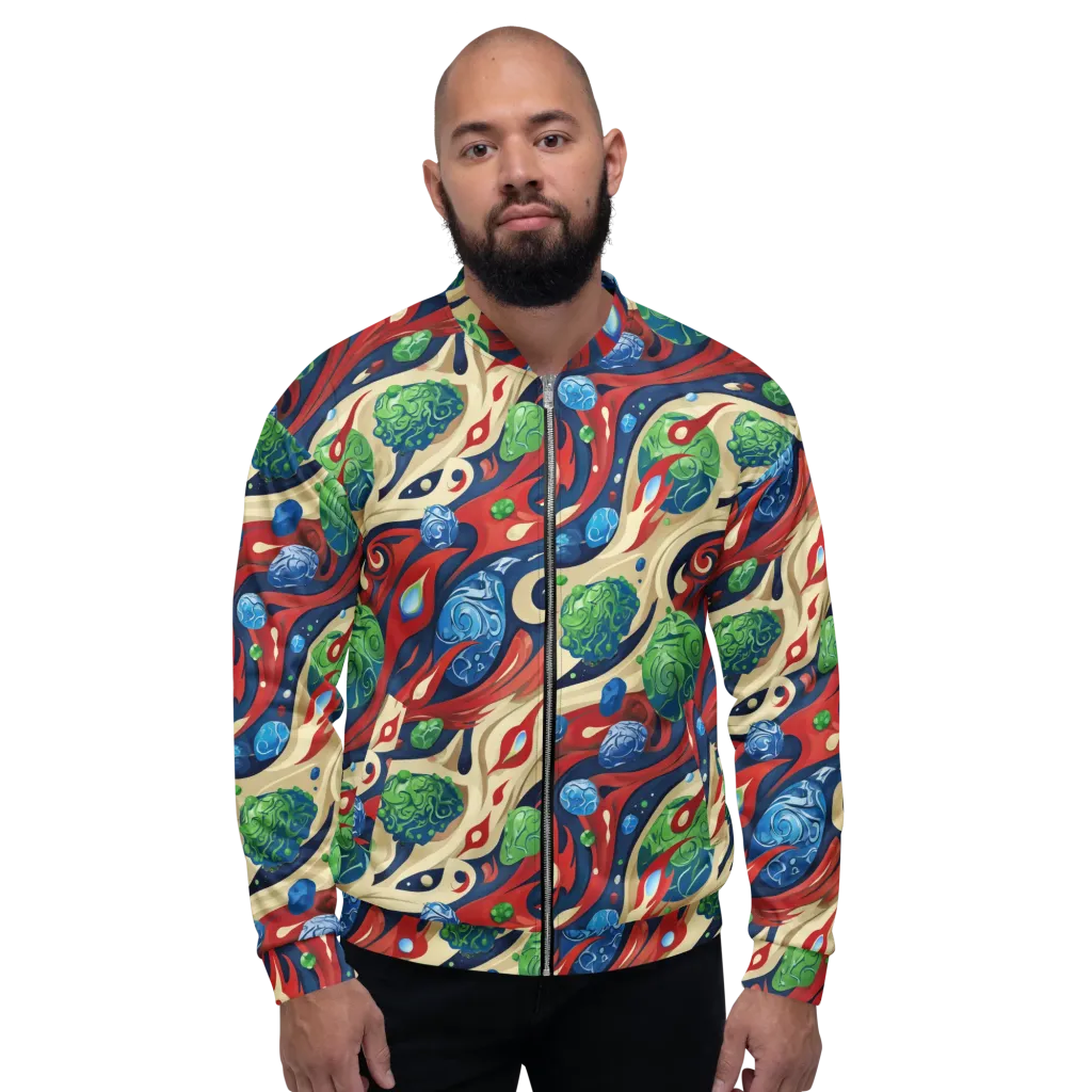 Cosmic Sgraffito on Bomber Jacket — Front
