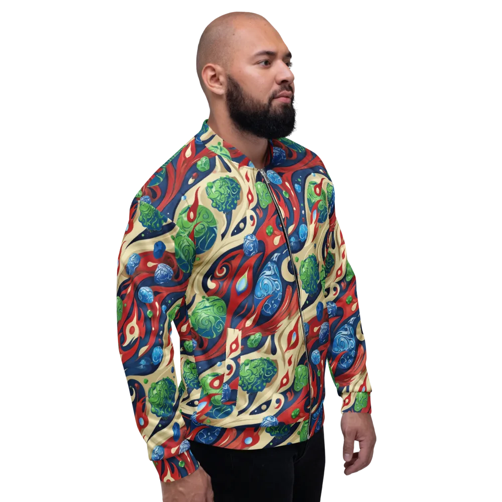Cosmic Sgraffito on Bomber Jacket — Right