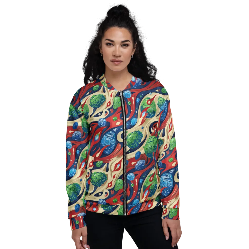 Cosmic Sgraffito on Bomber Jacket — Front